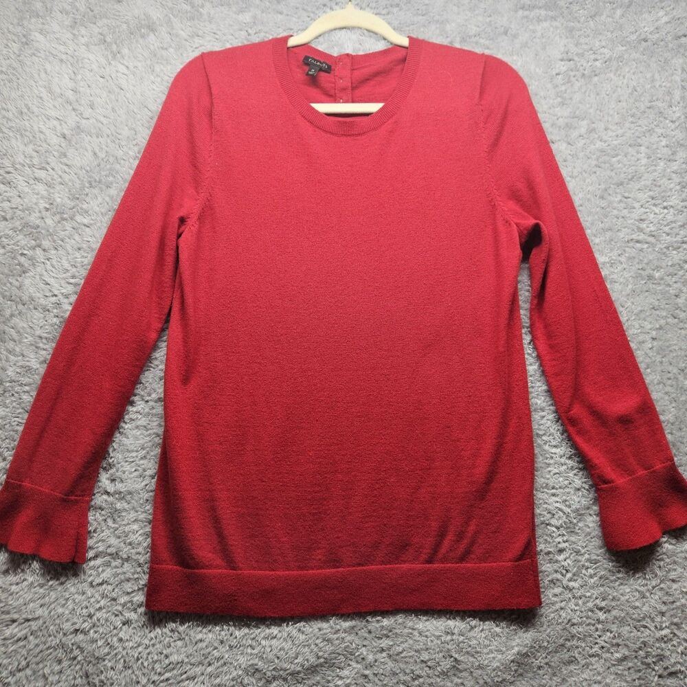 Talbots Red Lambswool Sweater Womens Size Medium Pullover Classic Timeless